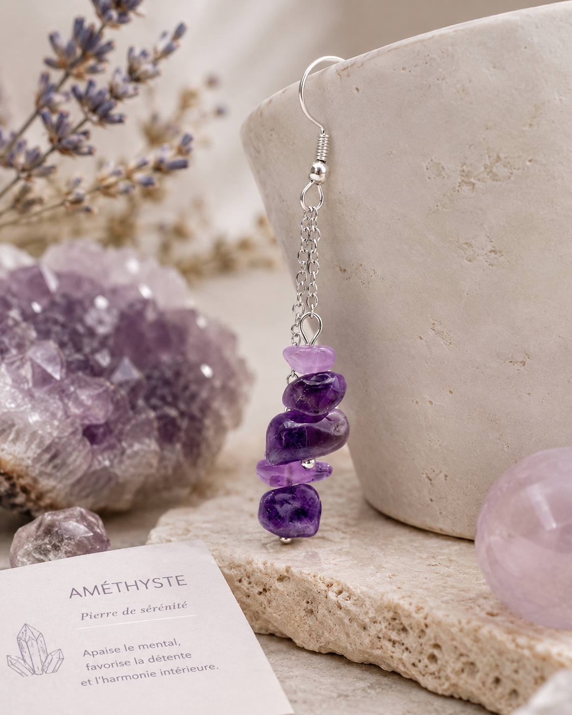 💜Boucles d'oreilles Améthyste