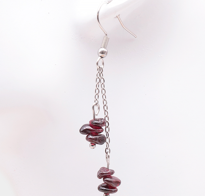 ✨Boucles d'oreilles Grenat Rouge