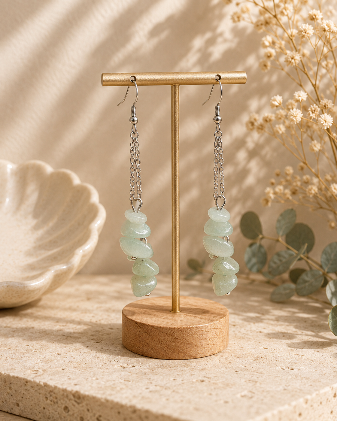 💚Boucles d'oreilles Aventurine Verte
