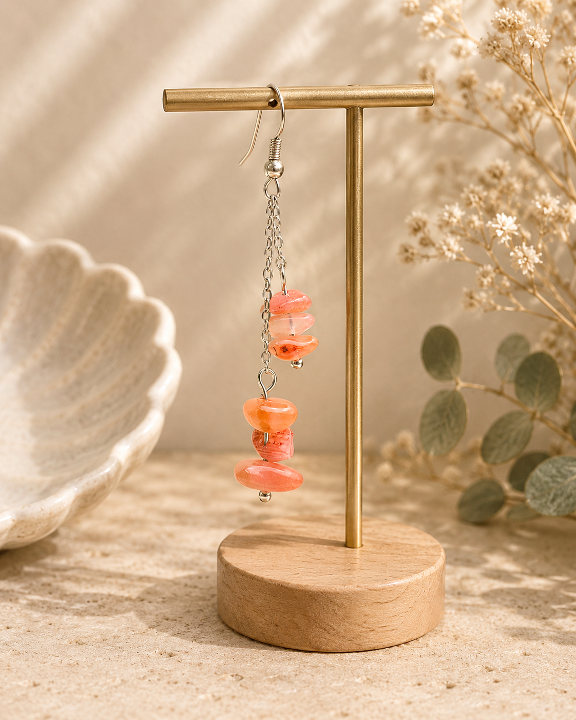 💎Boucles d'oreilles Cornaline
