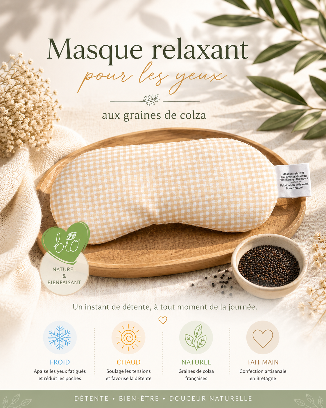 🌿Masque de relaxation colza bio